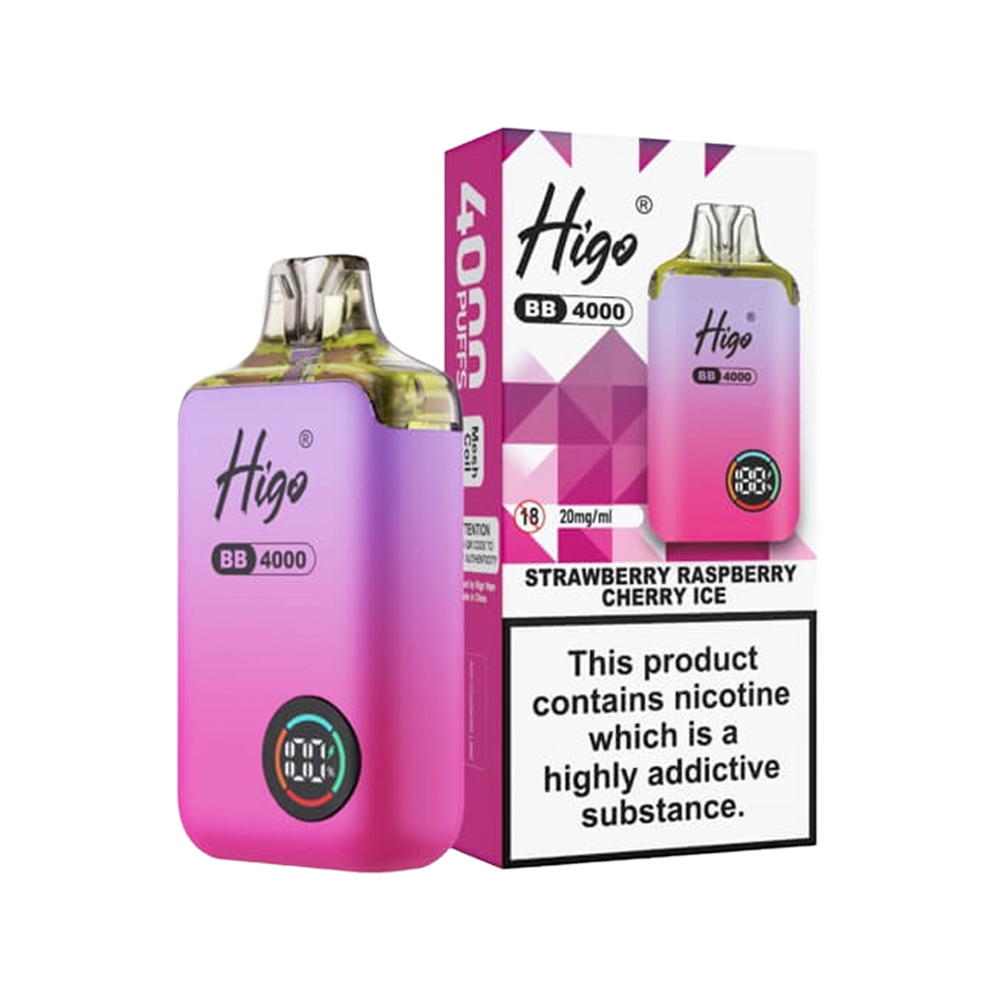 Higo BB 4000 Vape Kit strawberry raspberry cherry ice