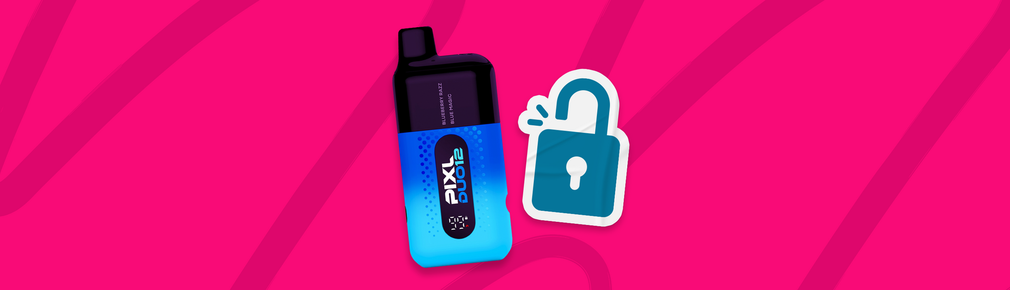 Pixl Duo 12 device with an animated padlock next to it