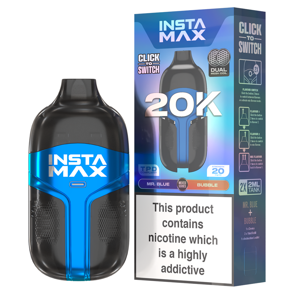 Mr Blue & Bubble Insta Max 20K Big Puff Vape