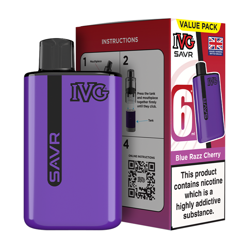 IVG SAVR Vape Kit Blue Razz Cherry 6ml