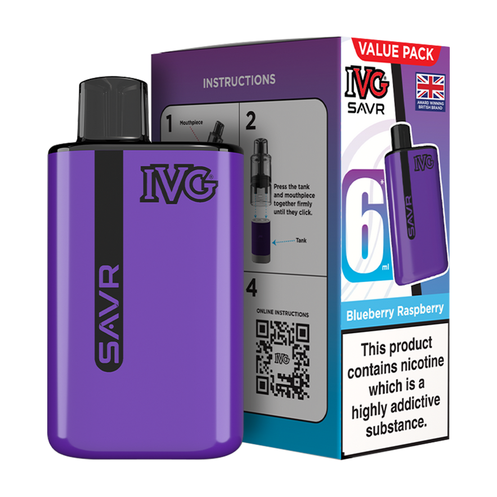 IVG SAVR Vape Kit Blueberry Raspberry 6ml