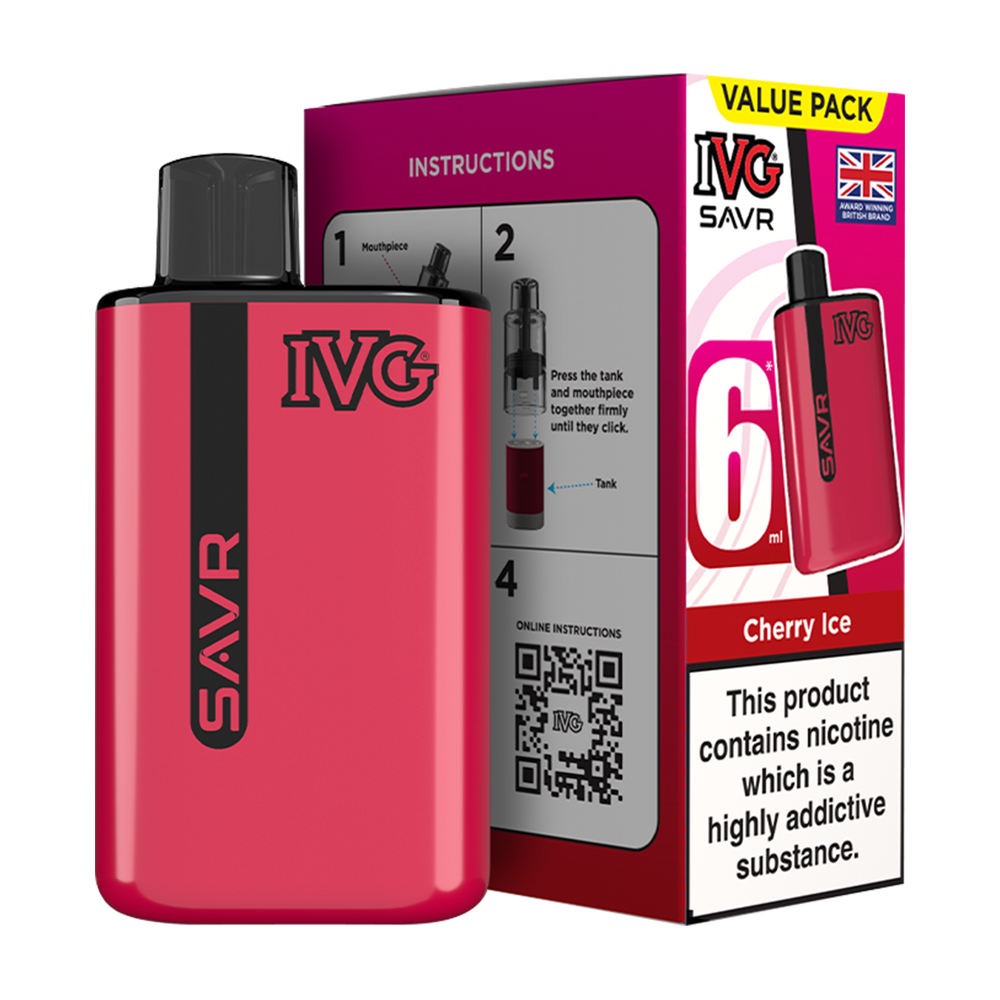 IVG SAVR Vape Kit Cherry Ice 6ml