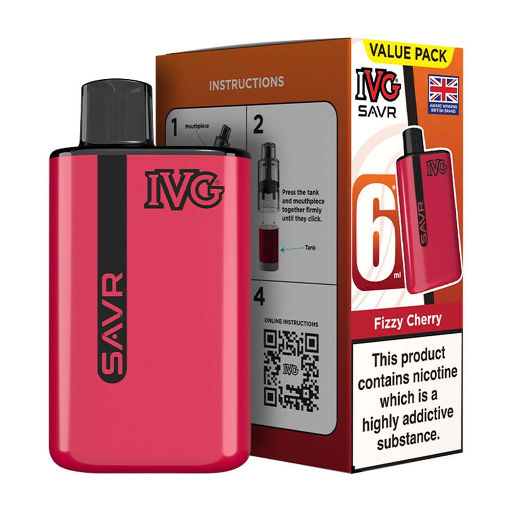 IVG SAVR Vape Kit Fizzy Cherry 6ml