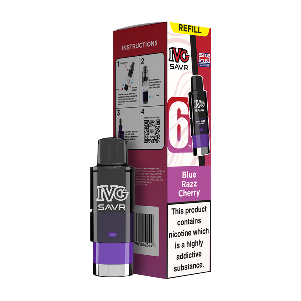 ivg savr refill box blue razz cherry