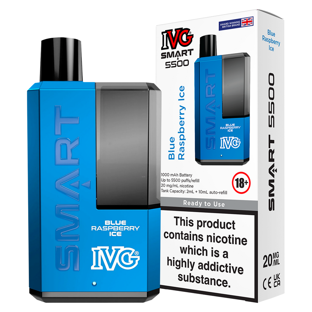 Blue Raspberry Ice IVG Smart 5500 Big Puff Vape Kit