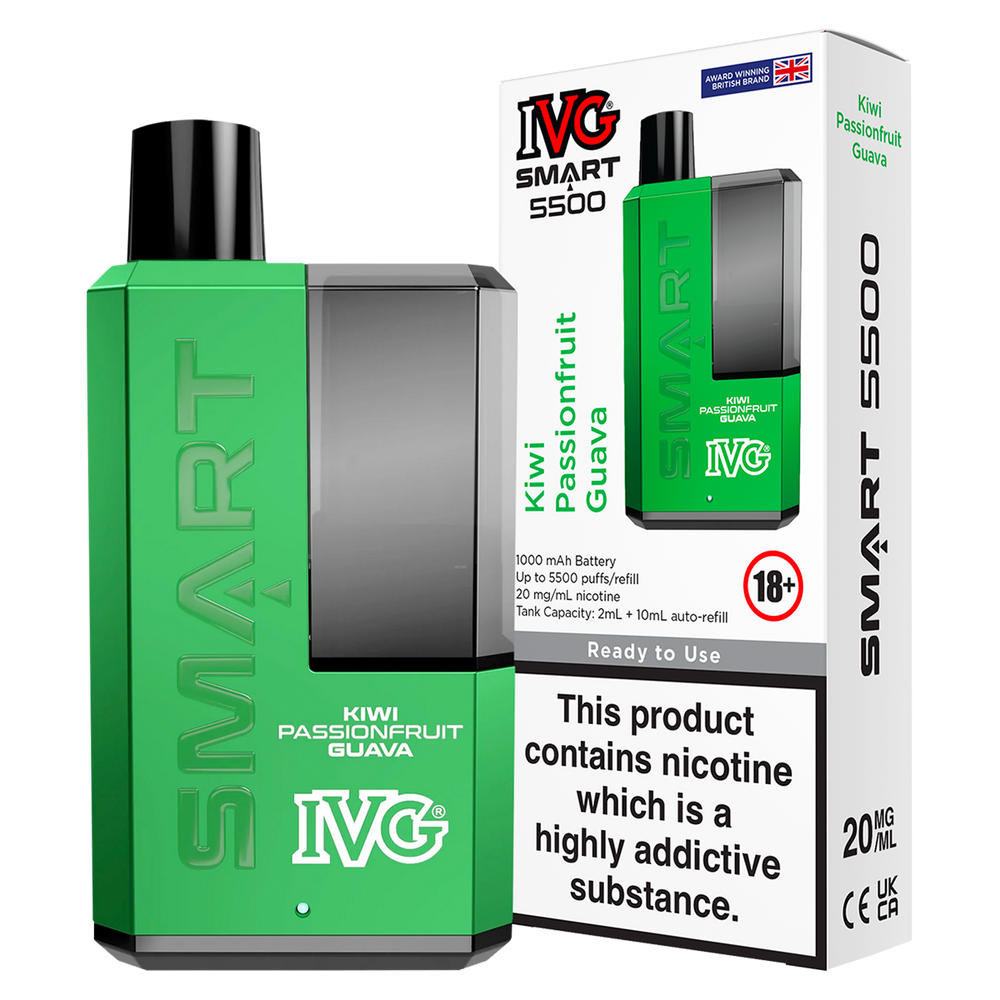 Kiwi Passion Fruit Guava IVG Smart 5500 Big Puff Vape Kit