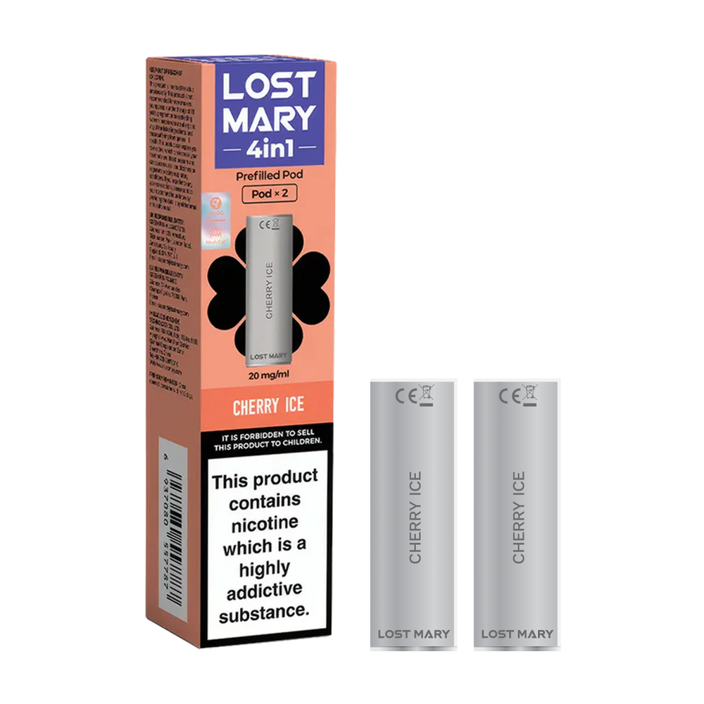 lost mary 4in1 berry cherry ice x2 pods new