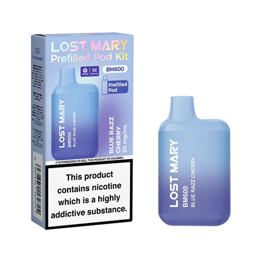 Lost Mary BM600 Prefilled Pod Kit blue razz cherry