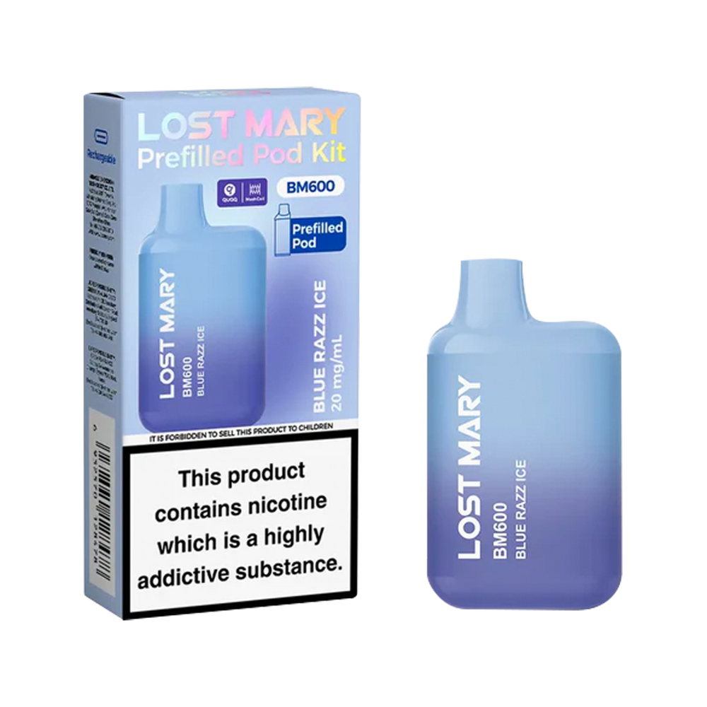 Lost Mary BM600 Prefilled Pod Kit blie razz ice