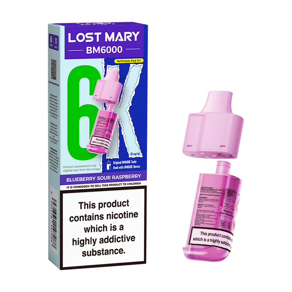 lost mary bm6000 refill pack blueberry sour raspberry