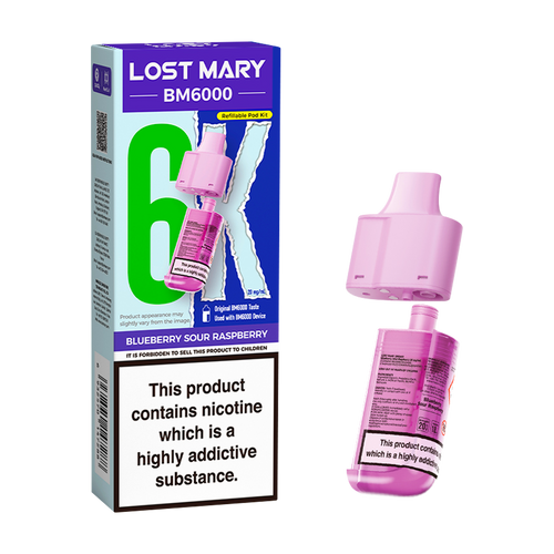 lost mary bm6000 refill pack blueberry sour raspberry