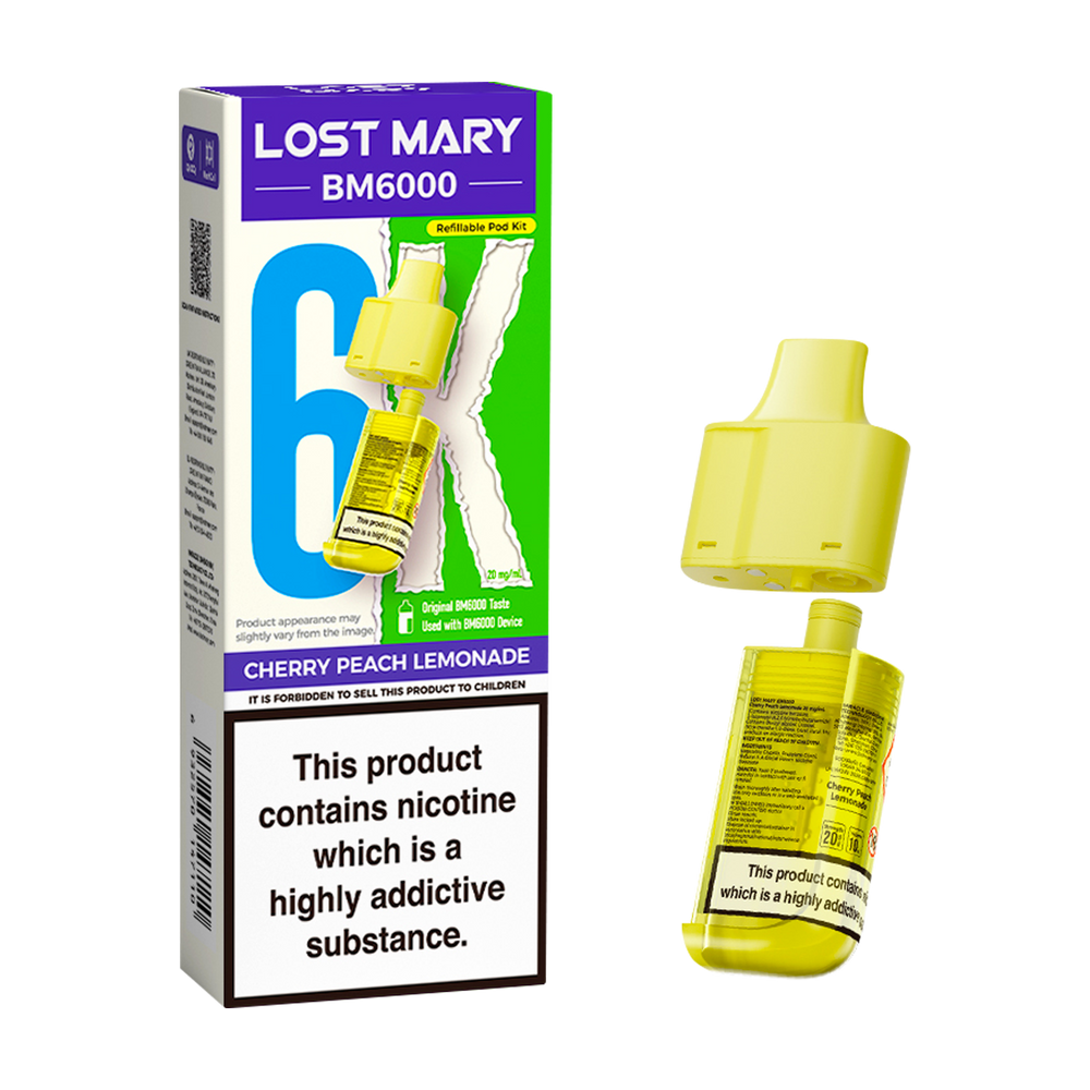 lost mary bm6000 refill pack cherry peach lemonade