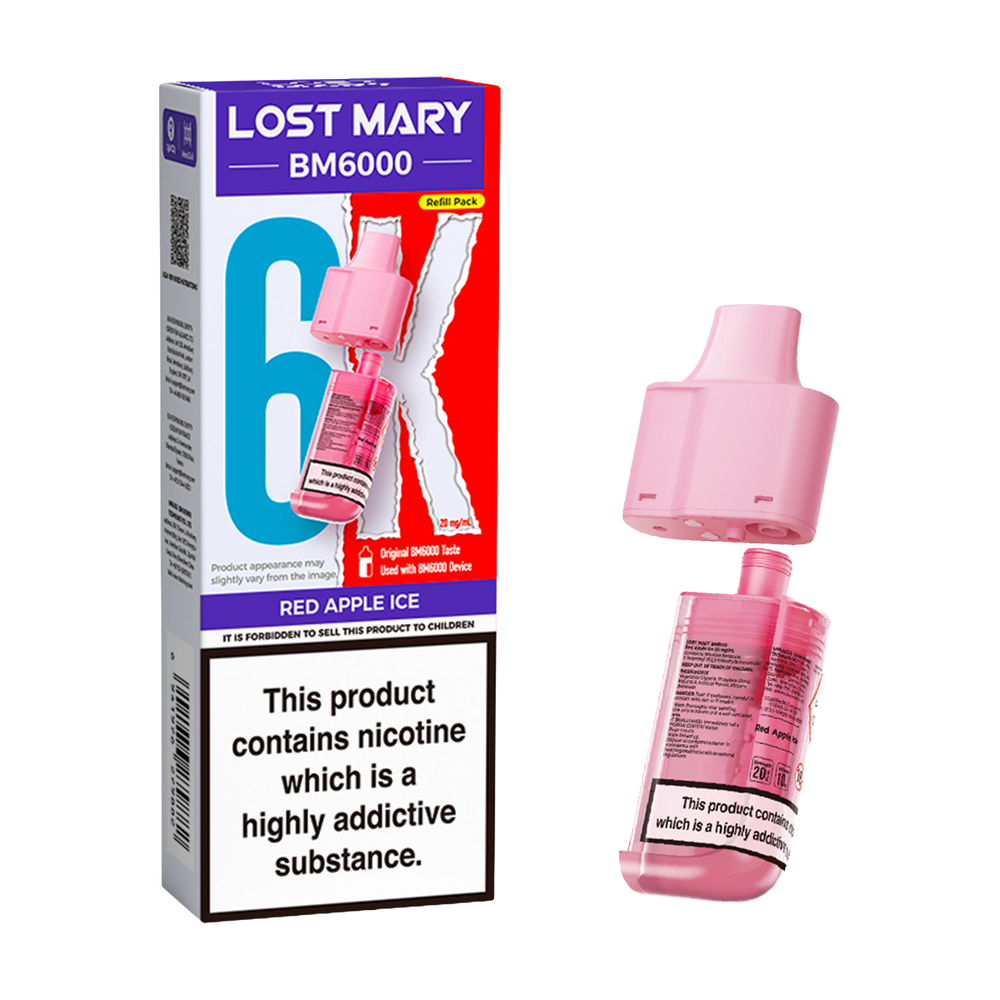 lost mary bm6000 refill pack red apple ice