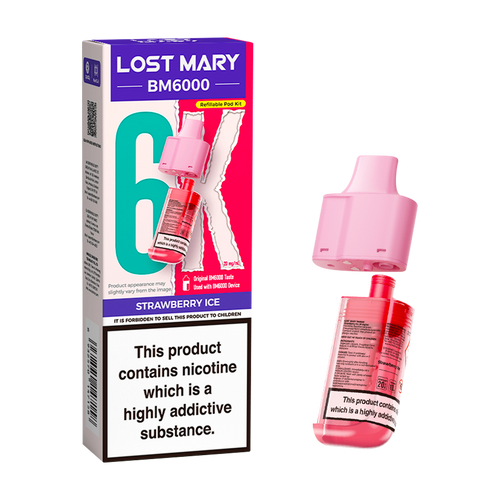 lost mary bm6000 refill pack strawberry ice