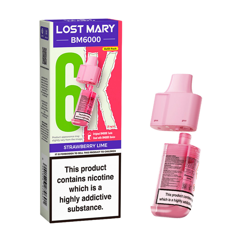 lost mary bm6000 refill pack strawberry lime