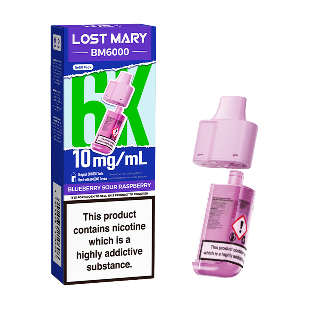 Blueberry Sour Raspberry Lost Mary BM6000 Refill Pack