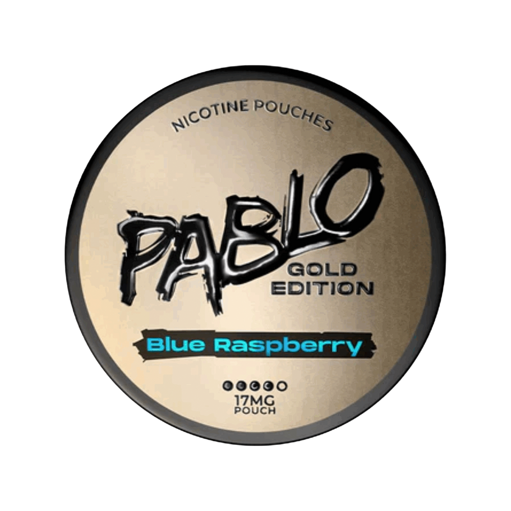pablo exclusive nicotine pouches gold edition blue raspberry