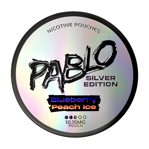 pablo nicotine pouches silver edition blueberry peach ice
