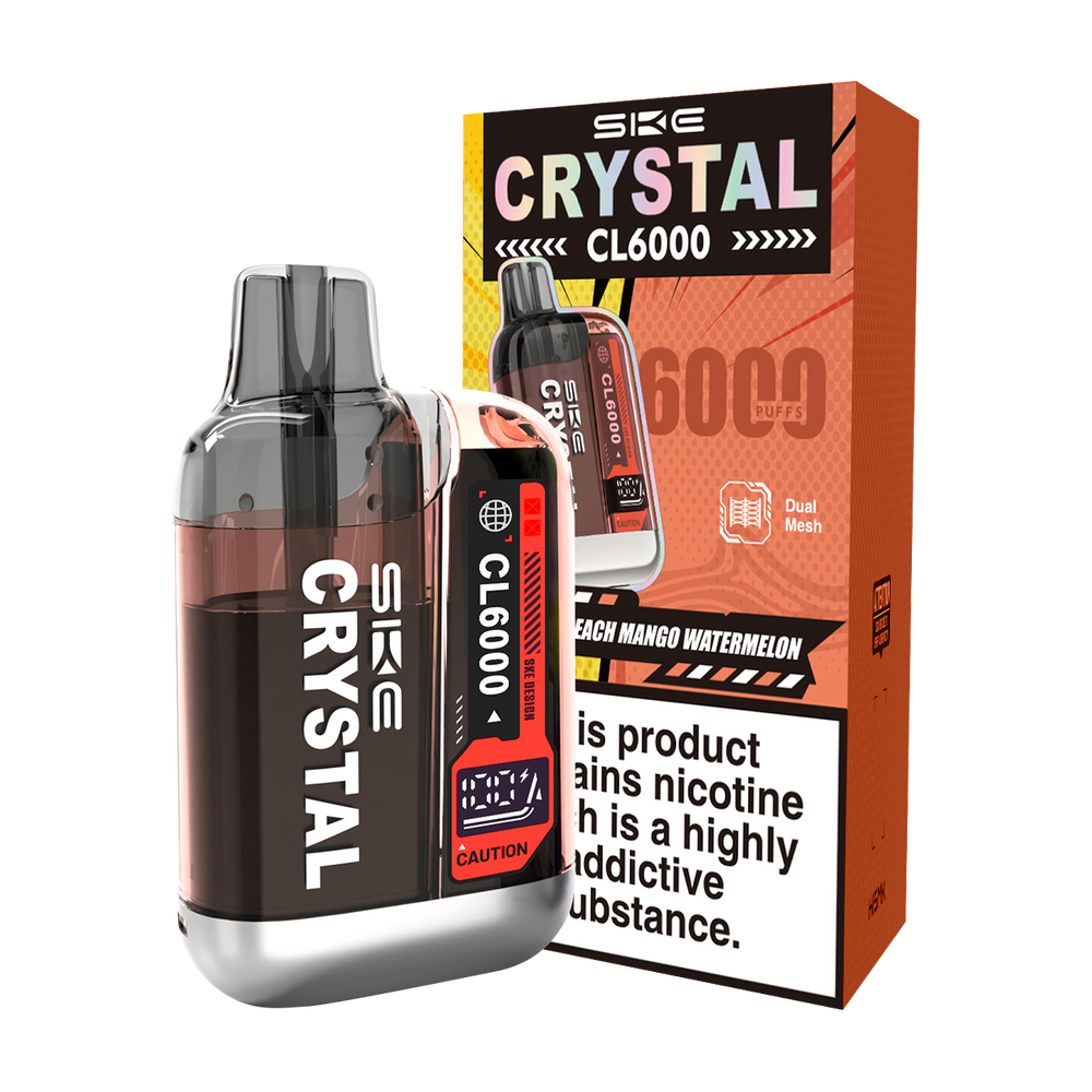 SKE Crystal CL6000 Big Puff Vape Peach Mango Watermelon