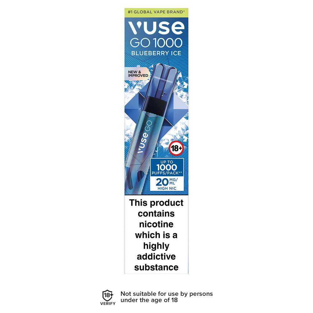 Blueberry Ice Vuse Go 1000 Disposable Vape 20mg