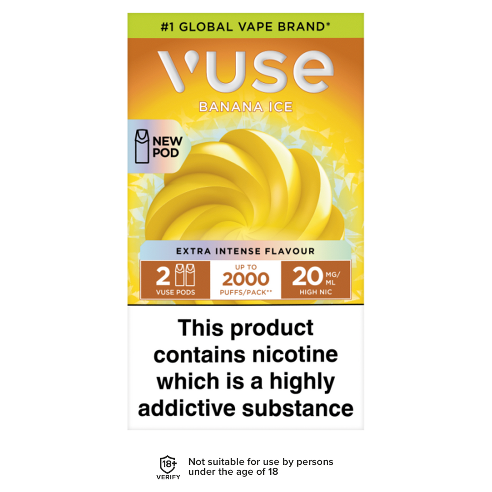 Banana Ice Vuse Pro Pods | 3 Pods For 15 Aquavape Banana Ice Vuse Pro Pods | 3 Pods For 15 Aquavape
