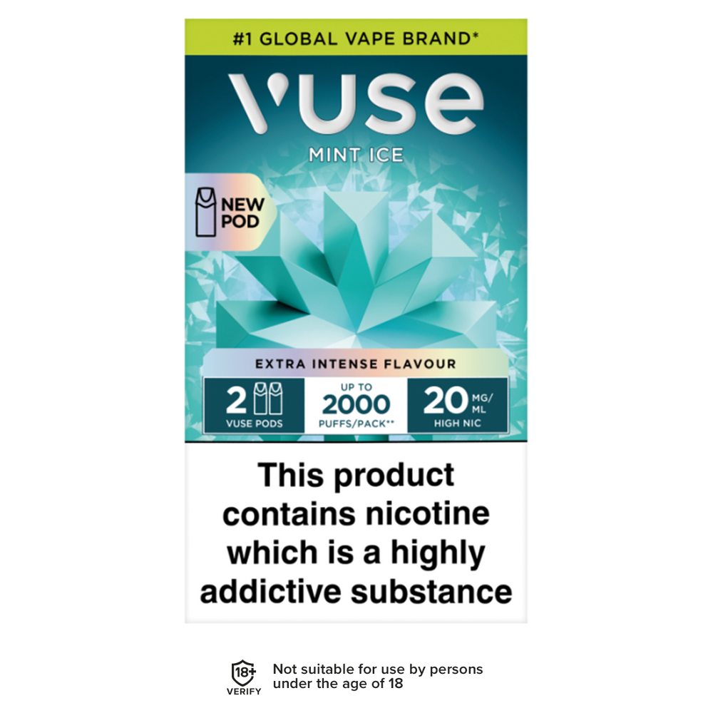 Mint Ice Vuse Pro Pods | 3 Pods For 15 Aquavape Mint Ice Vuse Pro Pods | 3 Pods For 15 Aquavape