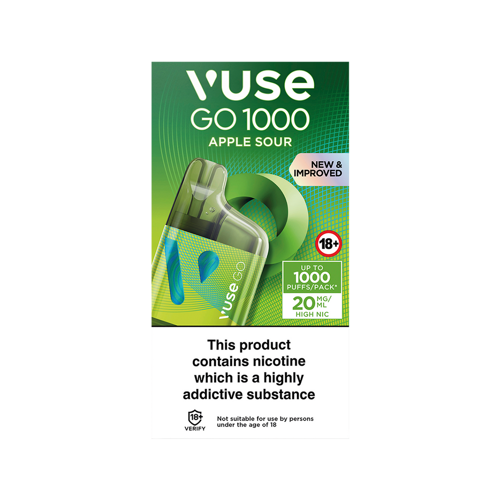 Apple Sour Vuse Go 1000 Box Disposable Vape