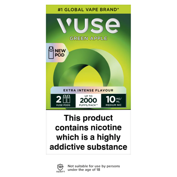 Green Apple Vuse Pro Pods | 3 Pods For 15 Aquavape Green Apple Vuse Pro Pods | 3 Pods For 15 Aquavape