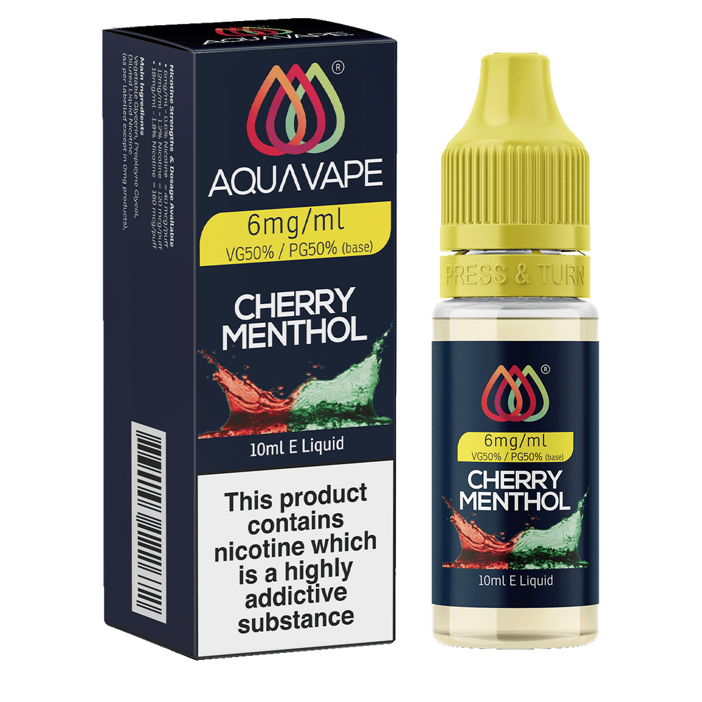 Cherry Menthol E-Liquid by Aquavape - 10ml 6mg