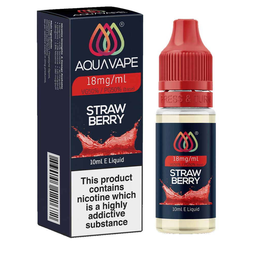 Strawberry E-Liquid by Aquavape - 10ml 18mg