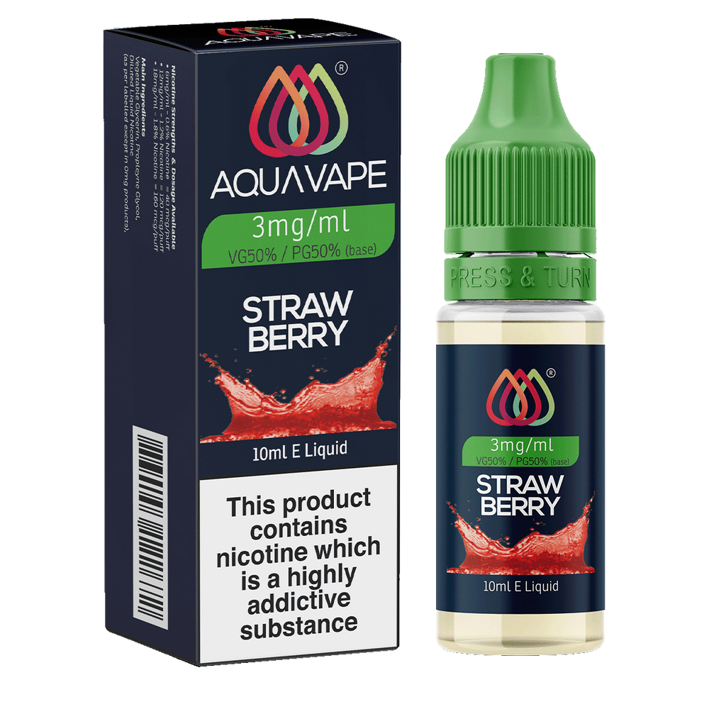 Strawberry E-Liquid by Aquavape - 10ml 3mg
