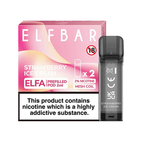 Strawberry Ice Cream Elf Bar Elfa Pods (Pack of 2)