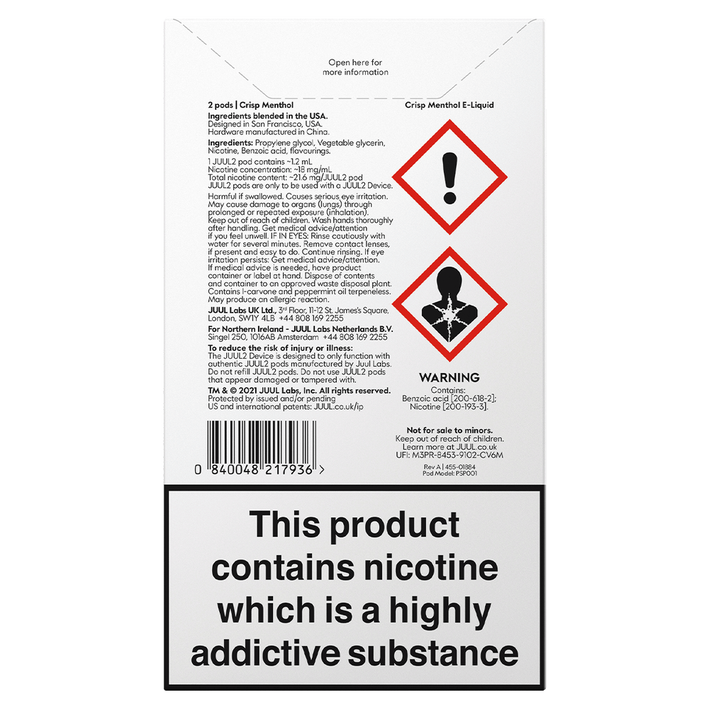 JUUL2 Crisp Menthol Back
